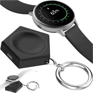 Ładowarka brelok do Samsung Galaxy Watch indukcyjna magnetyczna 2.5W z brelokiem breloczek zawieszka Czarna - Pozostałe akcesoria do telefonów - miniaturka - grafika 9