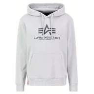 Bluzy męskie - Bluza z kapturem Alpha Industries Basic 178312 666 Pastel Grey XL - miniaturka - grafika 1