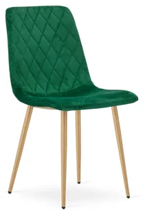 Zestaw 4 ciemnozielonych krzeseł metalowych T6-B42 - Krzesła - miniaturka - grafika 1