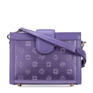 Torebki damskie - Damska listonoszka z metalicznej skóry lakierowanej dwukomorowa - miniaturka - grafika 1