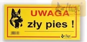 Pozostałe akcesoria dla psów - Dingo Tabliczka ostrzegawcza metalowa "Uwaga zły pies!&quot 17219 - miniaturka - grafika 1