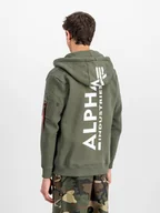 Bluzy męskie - Alpha Industries Bluza rozpinana Back Print Zip Hoody 128342 dark olive - miniaturka - grafika 1