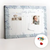 Tablice i flipcharty - Szkolna Tablica korkowa 60x40 cm, Kolorowe Pinezki, wzór Zimowy tygodniowy planer - miniaturka - grafika 1