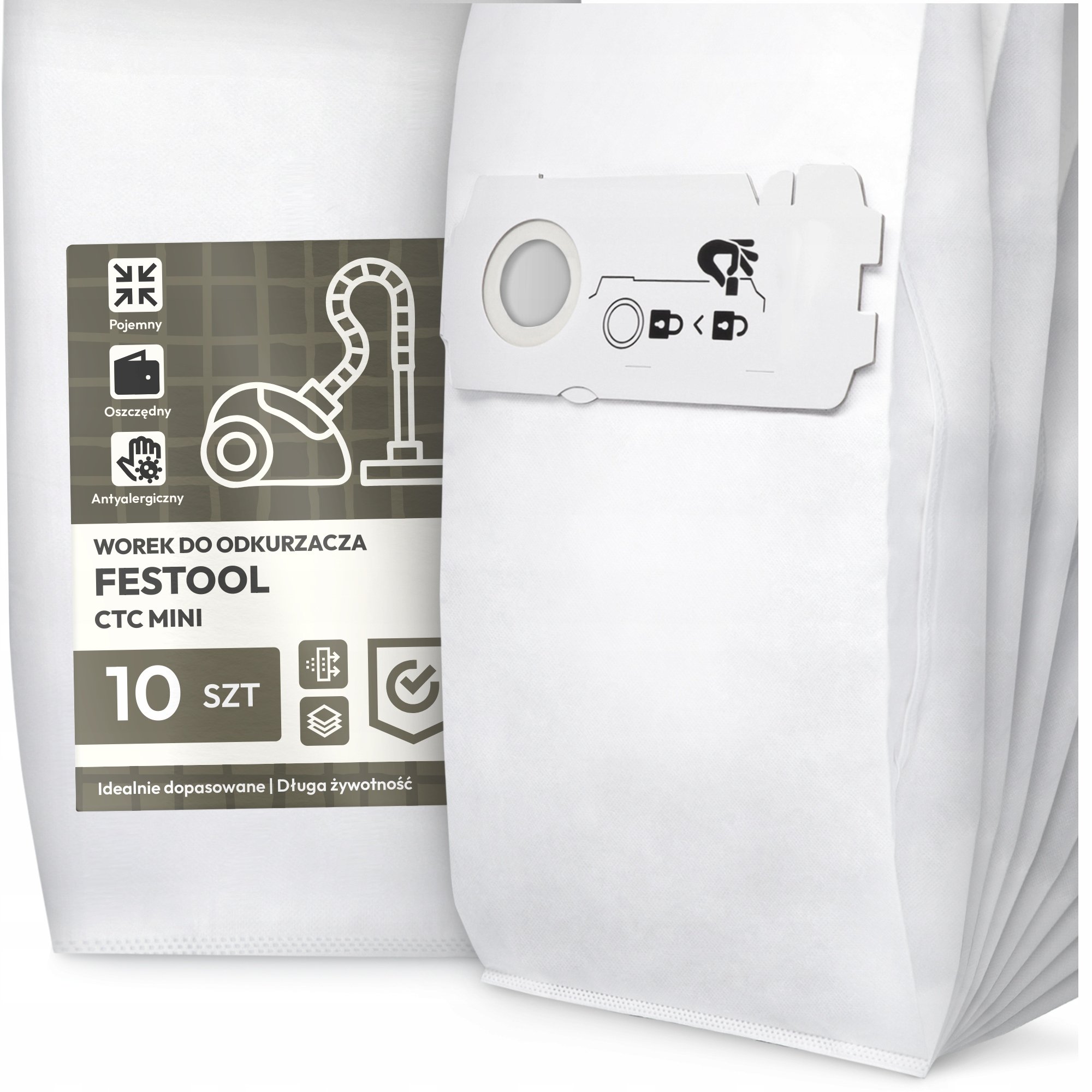 10x Worek do Odkurzacza Festool Ctc Mini Syntetyczny Tekstylny Worki G9-W