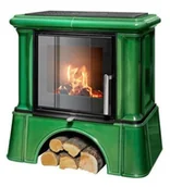 Piece wolnostojące - ABX Piecyk kaflowy Ikaria Exclusive kaflowy cokół - Zielony - miniaturka - grafika 1