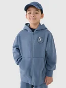 Bluzy dla chłopców - Bluza dresowa rozpinana z kapturem chłopięca 4F 4FJRSS25TSWSM2042-32S Niebieski Roz. 164 - miniaturka - grafika 1