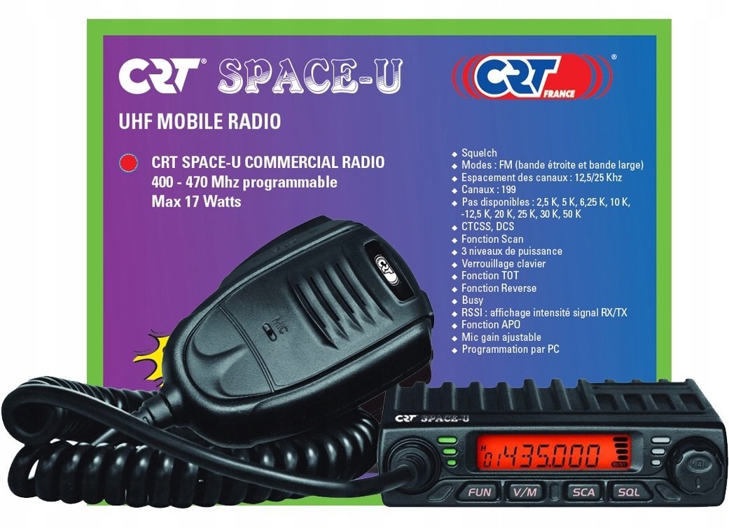 CRT Space COM U Radio UHF 400-470 MHz 17W 199CH CTCSS DCS