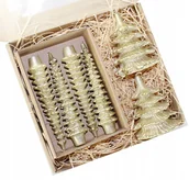 Świece - Zestaw prezentowy świece choinki +stroikowe złote - miniaturka - grafika 1