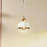 Lampy sufitowe - Lampa wisząca Lindby Annegret, Ø 18 cm, ceramika, biały/mosiądz - miniaturka - grafika 1