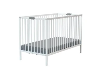 WEBABY - Składane drewniane łóżeczko dziecięce Białe - Łóżeczka i kojce - miniaturka - grafika 1