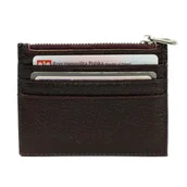 Portfele - Skórzany portfel na karty z zamkiem etui slim Solier SW42 RED - miniaturka - grafika 1