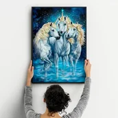 Malowanie po numerach - Zestaw do malowania po numerach - Trzy jednorożce 50x40 cm - miniaturka - grafika 1