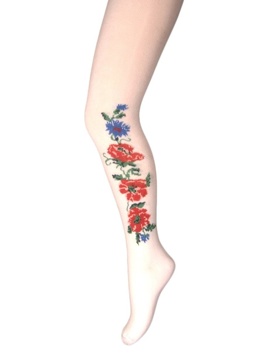 Rajstopy dziewczęce bawełniane maki Milusie r.140/146