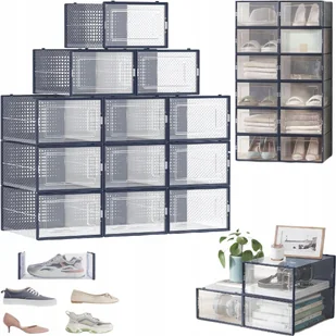 12X Pudełko Organizer Na Buty Składane Zestaw Pudełek Do Rozmiaru 44 Duże - Pokrowce na ubrania - miniaturka - grafika 1