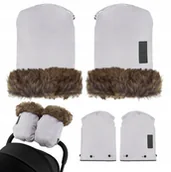 Akcesoria do wózków - MOMI MUFKA DO WÓZKA SZARA RĘKAWICZKI FUTERKO OCIEPLACZE - miniaturka - grafika 1