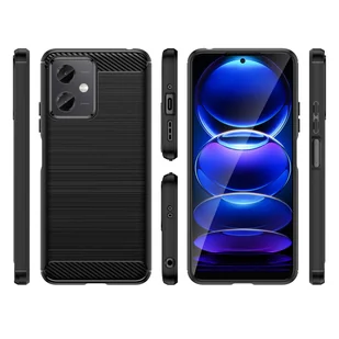 Carbon Case etui Xiaomi Poco X5 5G / Redmi Note 12 5G elastyczny silikonowy karbonowy pokrowiec czarne - Etui i futerały do telefonów - miniaturka - grafika 1