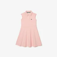 Sukienki i spódniczki dla dziewczynek - Lacoste dziewczęca sukienka polo typu fit and flare z elastycznej piki - miniaturka - grafika 1