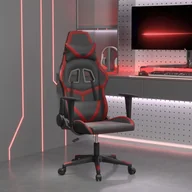 Fotele gamingowe - vidaXL Fotel gamingowy, czarno-bordowy, sztuczna skóra - miniaturka - grafika 1