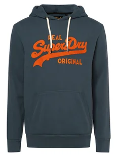 Superdry Męska bluza z kapturem Mężczyźni niebieski|szary jednolity, S - Bluzy męskie - miniaturka - grafika 1
