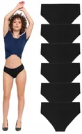 Majtki damskie - Figi Majtki Damskie Bawełniane Czarne Gładkie Zestaw 6-sztuki MORAJ - XXL - miniaturka - grafika 1