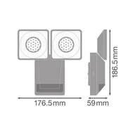 Lampy ogrodowe - OSRAM Reflektor zewnętrzny LED z czujnikiem ENDURA PRO, szary, IP55 PRO, aluminiowy / szary / cynkowy, tworzywo sztuczne - miniaturka - grafika 1