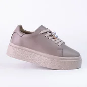 Półbuty damskie - Sneakersy damskie skóra GOODIN GD-FT-117 platforma lekkie cyrkonia fango 40 - miniaturka - grafika 1