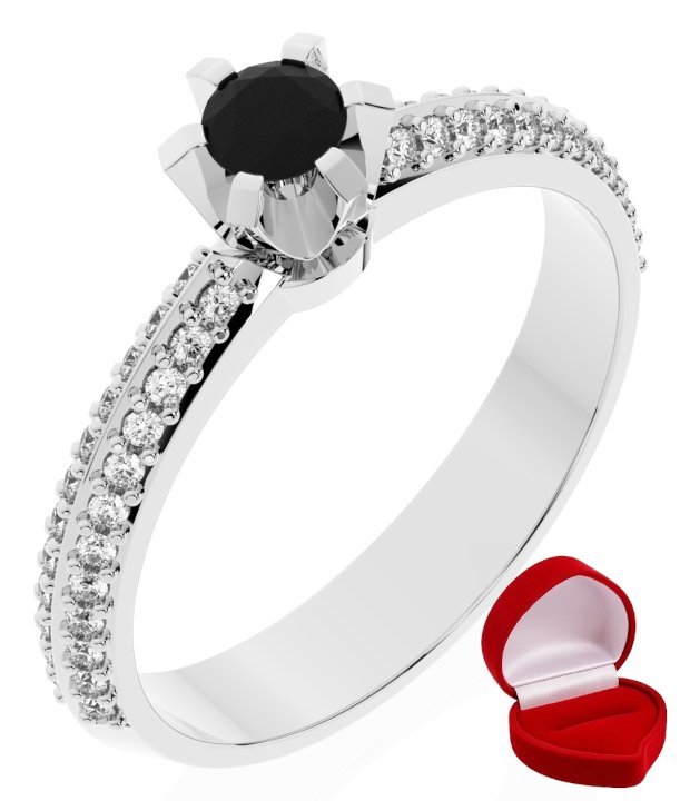 ZŁOTY PIERŚCIONEK ZARĘCZYNOWY 585 14k BRYLANT CZ. 0,14 ct BIAŁE ZŁOTO R24