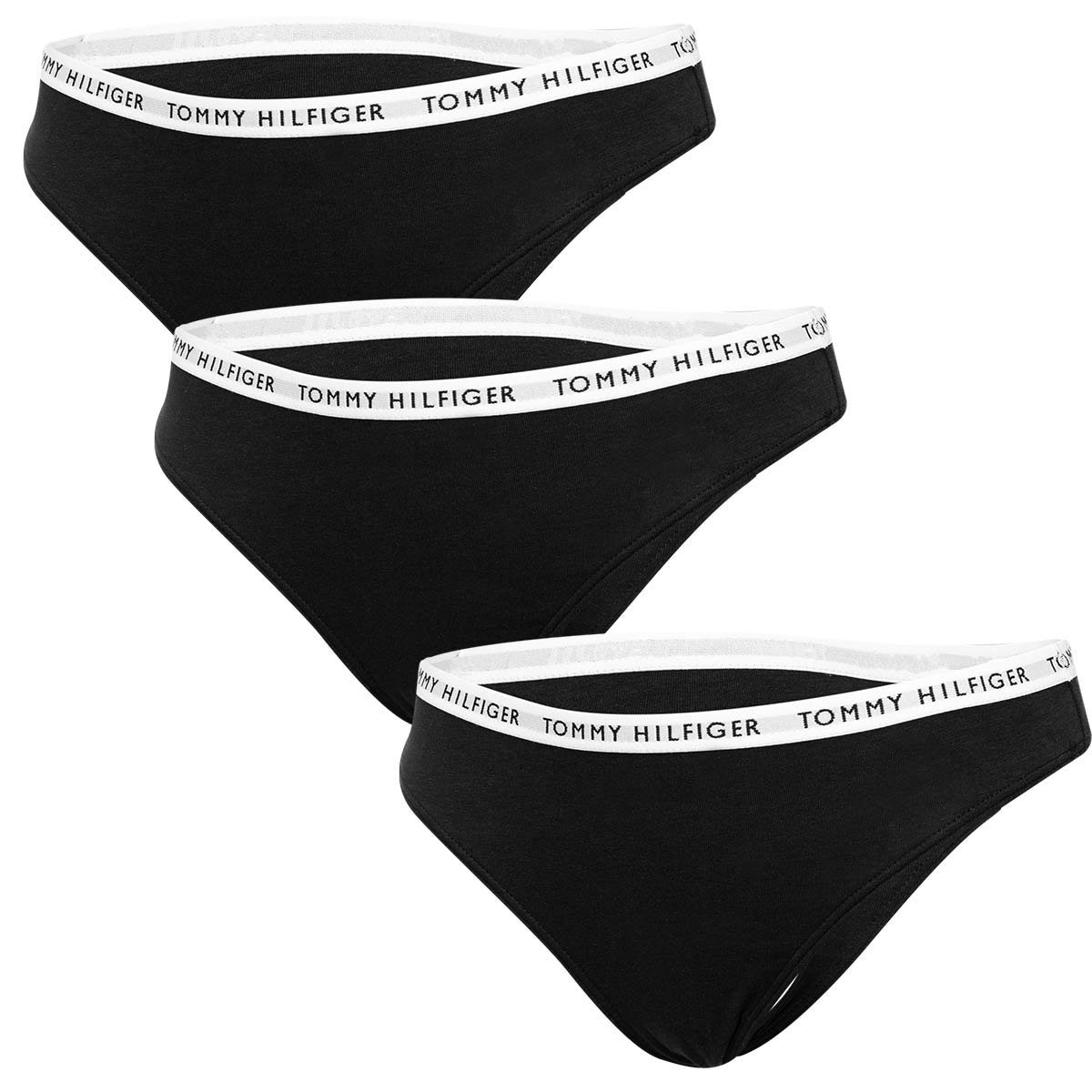 Tommy Hilfiger Majtki Damskie Stringi 3P Thong Black Uw0Uw02829 0R7 L