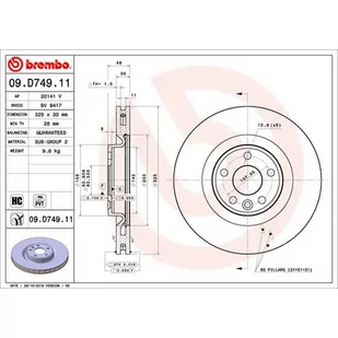 Tarcza hamulcowa BREMBO 09.D749.11 - Tarcze hamulcowe - miniaturka - grafika 1