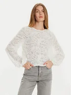 Bluzki damskie - Gina Tricot Bluzka 23424 Biały Regular Fit - miniaturka - grafika 1
