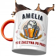Kubki - Kubek Pomarańczowy Dla Amelii Żony Przyjaciółki z Nadrukiem ze Zdjęciem + Opakowanie na prezent (wzór 03) - miniaturka - grafika 1