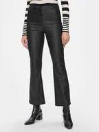 Spodnie damskie - Vero Moda Spodnie z imitacji skóry 10300232 Czarny Flared Fit - miniaturka - grafika 1