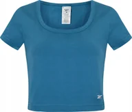 Koszulki i topy damskie - REEBOK - KOSZULKA DAMSKA CL WDE JERSEY TOP IC0120 Niebieska - miniaturka - grafika 1