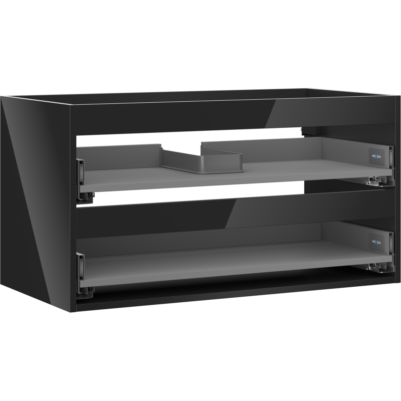 Mexen Box-A korpus szafki podumywalkowej 90 cm, 2 szuflady, czarny połysk - 91AX0-0900-470-2-70