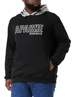 Swetry męskie - Apache Męska bluza z kapturem Apache sweter odzież, czarny/szary, XXL UK - miniaturka - grafika 1