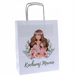 torba papierowa kochanej mamie torebka prezentowa z nadrukiem 18x8x22cm - Akcesoria do pakowania - miniaturka - grafika 1