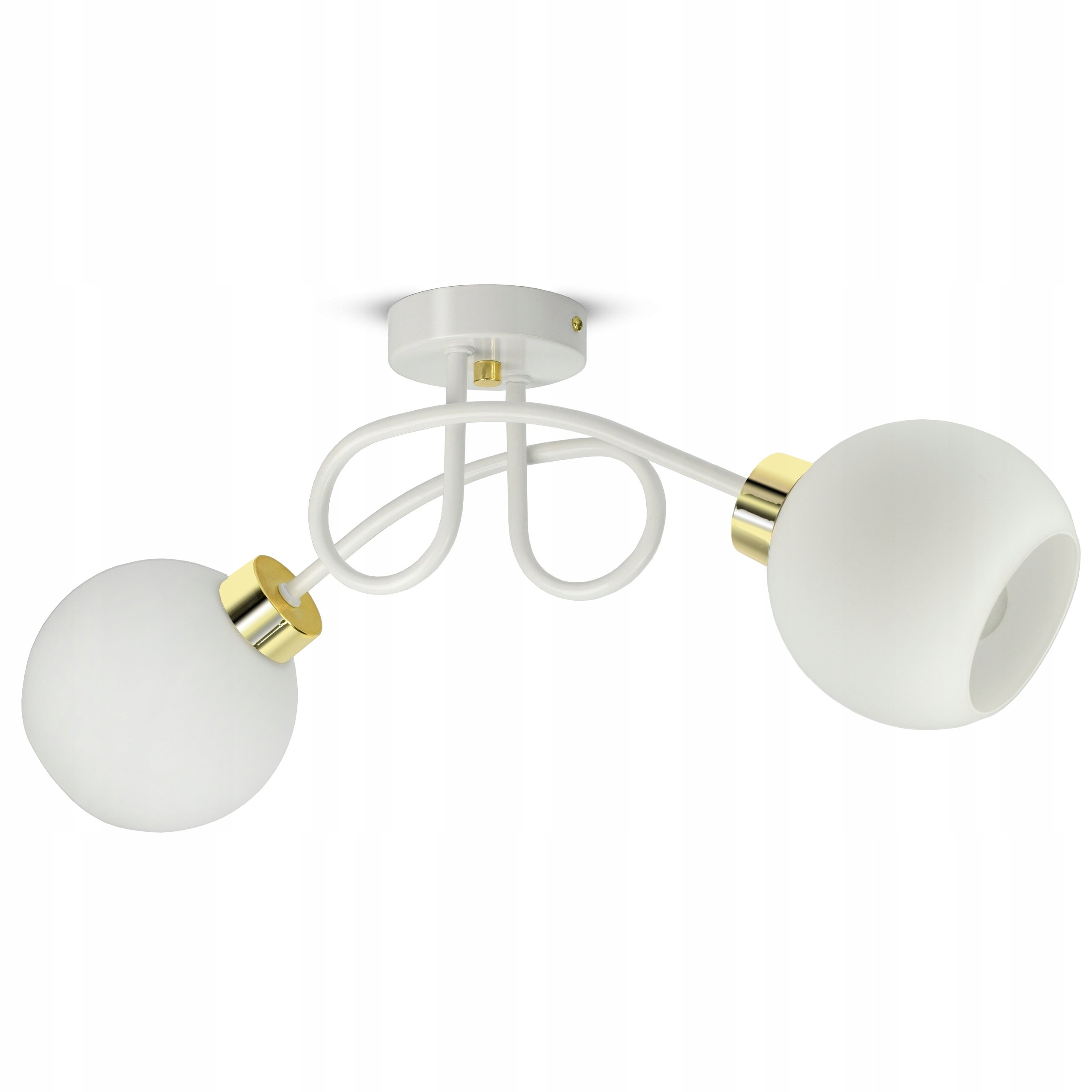 Lampa Wisząca Sufitowa Żyrandol Biała Szklane Kule White Glass PE2 LED E27