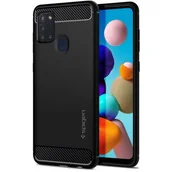 Etui i futerały do telefonów - Spigen Etui Rugged Armor Galaxy A21s czarne 8809685629269 - miniaturka - grafika 1