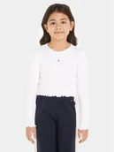 Bluzki damskie - Tommy Hilfiger Bluzka Essential KG0KG07595 Biały Regular Fit - miniaturka - grafika 1