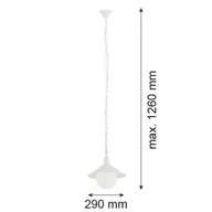 Lampy ogrodowe - Argon Lampa wisząca zewnętrzna Enduro, biała, stal, szkło, IP44, E27 - miniaturka - grafika 1