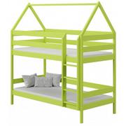 Łóżka dla dzieci i młodzieży - Zielone drewniane łóżko piętrowe domek dla dwójki dzieci - Zuzu 3X 180x90 cm - miniaturka - grafika 1