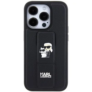Etui Karl Lagerfeld KLHCP14XGSAKCPK Apple iPhone 14 Pro Max hardcase Gripstand Saffiano Karl&Choupette Pins czarny/black - Etui i futerały do telefonów - miniaturka - grafika 4