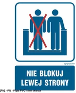 Tablice BHP - SIGNPROJECT RB505 - Nie blokuj z lewej strony 350x525 - miniaturka - grafika 1