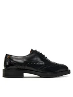 Półbuty damskie - Tommy Hilfiger Oxfordy Brogue FW0FW08818 Czarny - miniaturka - grafika 1