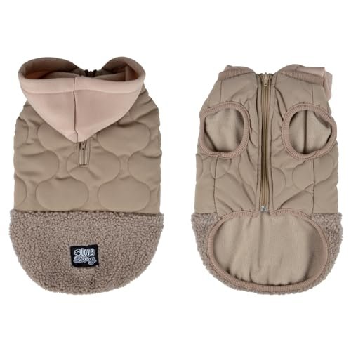 Wyściełany płaszcz z kapturem Teddy Zip Podszewka polarowa L/40 cm Beżowy