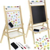 Tablice dla dzieci - NoboKids Tablica drewniana dwustronna, kredowa, magnetyczna z liczydłem 0155002 - miniaturka - grafika 1