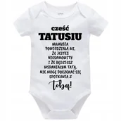 Body dla niemowląt - Body Niemowlęce Białe CZEŚĆ TATUSIU Prezent Dla Przyszłego Taty - Rozm. 74 - miniaturka - grafika 1
