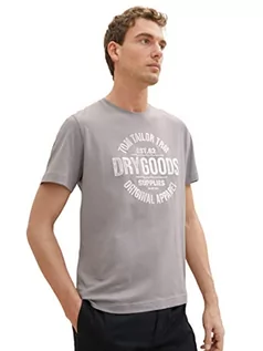 Koszulki męskie - T-shirt męski TOM TAILOR z nadrukiem, 10921-Wyraźny szary, L - grafika 1