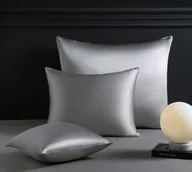 Poszewki na poduszki - Jedwabna Poszewka 50x60 Szara - miniaturka - grafika 1