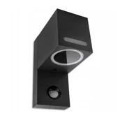 Lampy ogrodowe - Masterled Lida LED kinkiet elewacyjny z czujnikiem ruchu grafitowy 5043lv - miniaturka - grafika 1